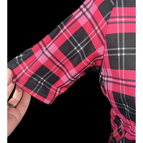 Sugoi Lumber Jane Pink And Black Plaid Cycling Jersey With Pockets Size Small - Picture 3 of 16